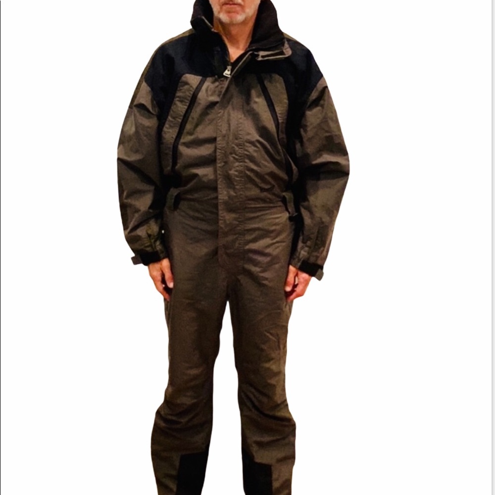 Marker retro full body snowsuit shell- Wit…